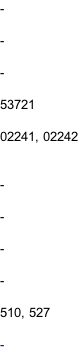 -  -  -  53721  02241, 02242   -  -  -  -  510, 527  -